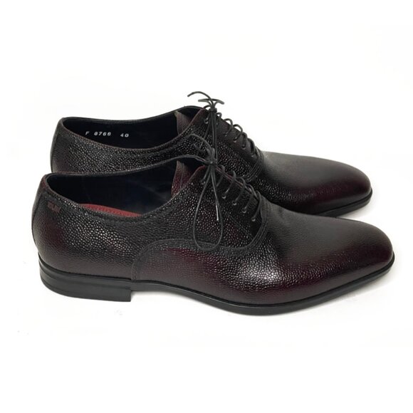 FabiBurgundy Lace Up Oxford Leather Dress Shoes